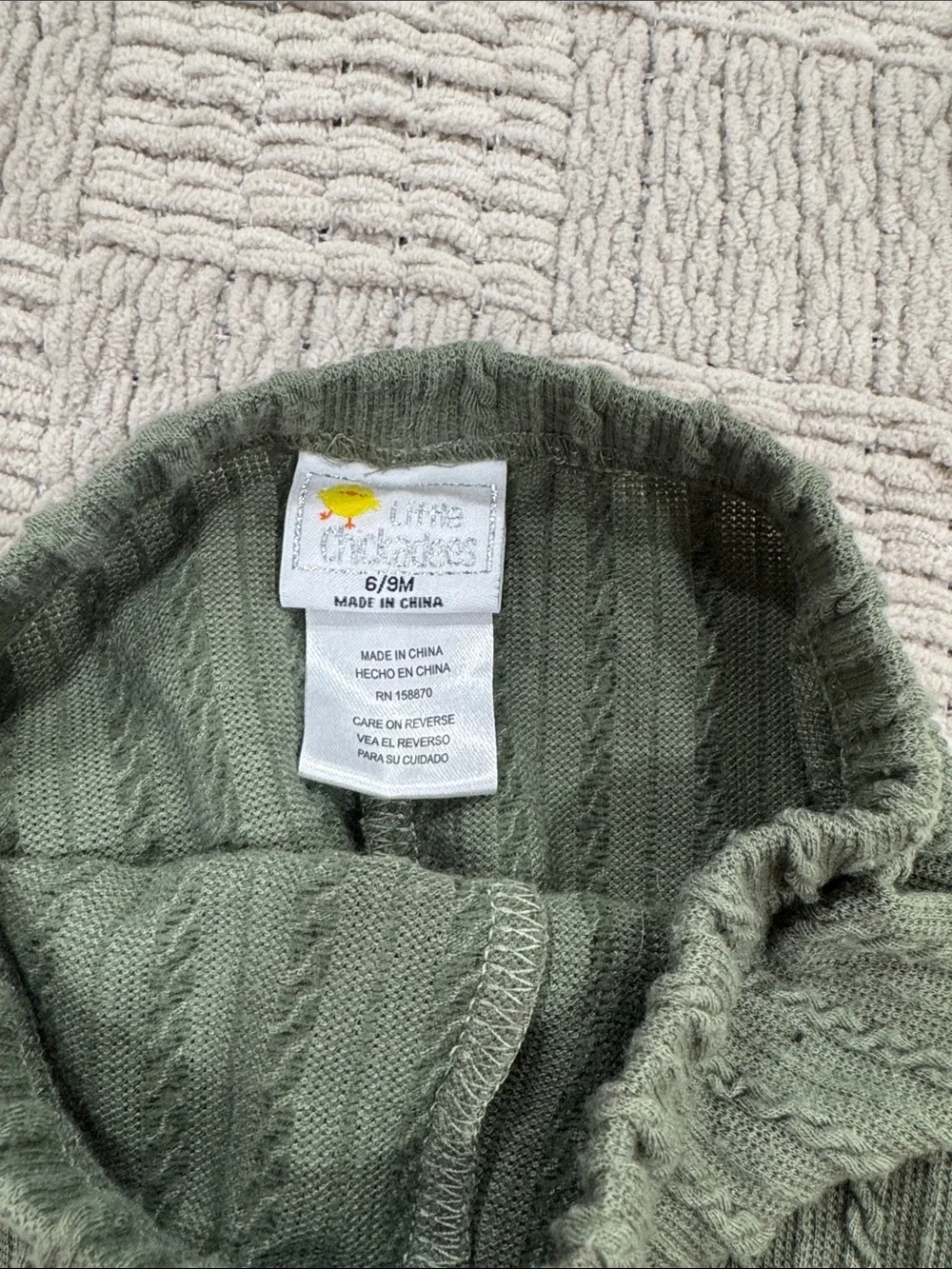 Baby Knit Two-Piece Matching Set in Olive Green